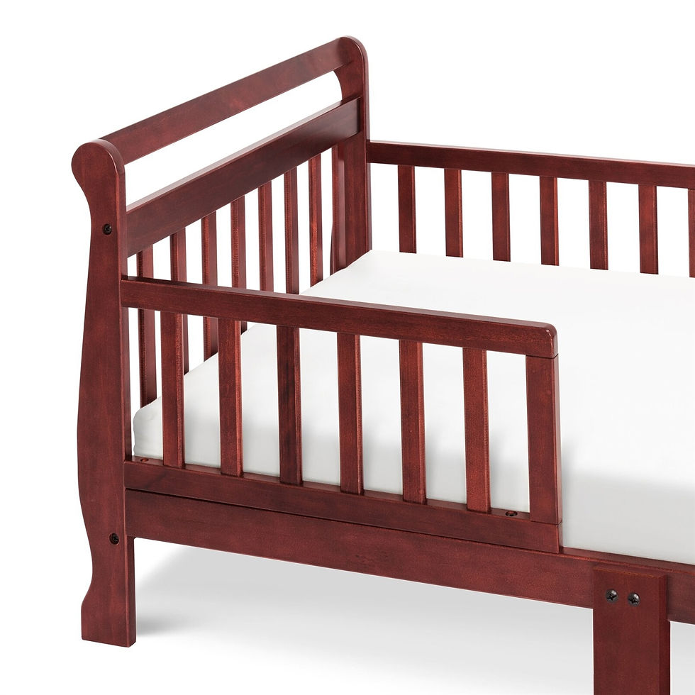 Thumbnail: Cherry Modern Slatted Guard Rails Toddler Sleigh Bed