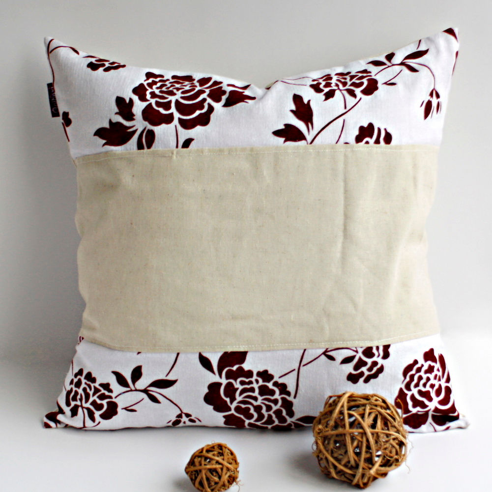 Onitiva - [Floral Ocean] Linen Stylish Patch Work Pillow Cushion Floor Cushion