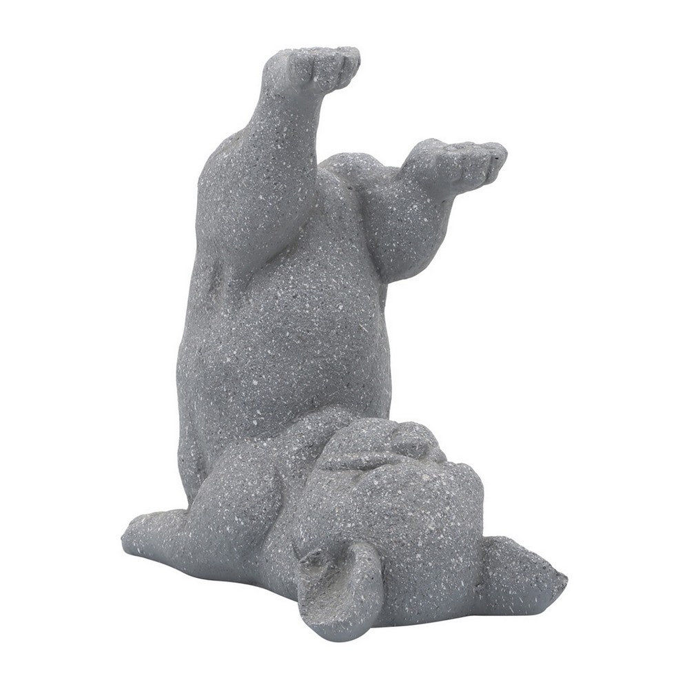 14 Inch Resin Accent Decor, Funny Relaxed Yoga Posture Dog