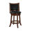 Thumbnail: Curved Swivel Counter Stool with Leatherette Padded Seating,Brown and Black