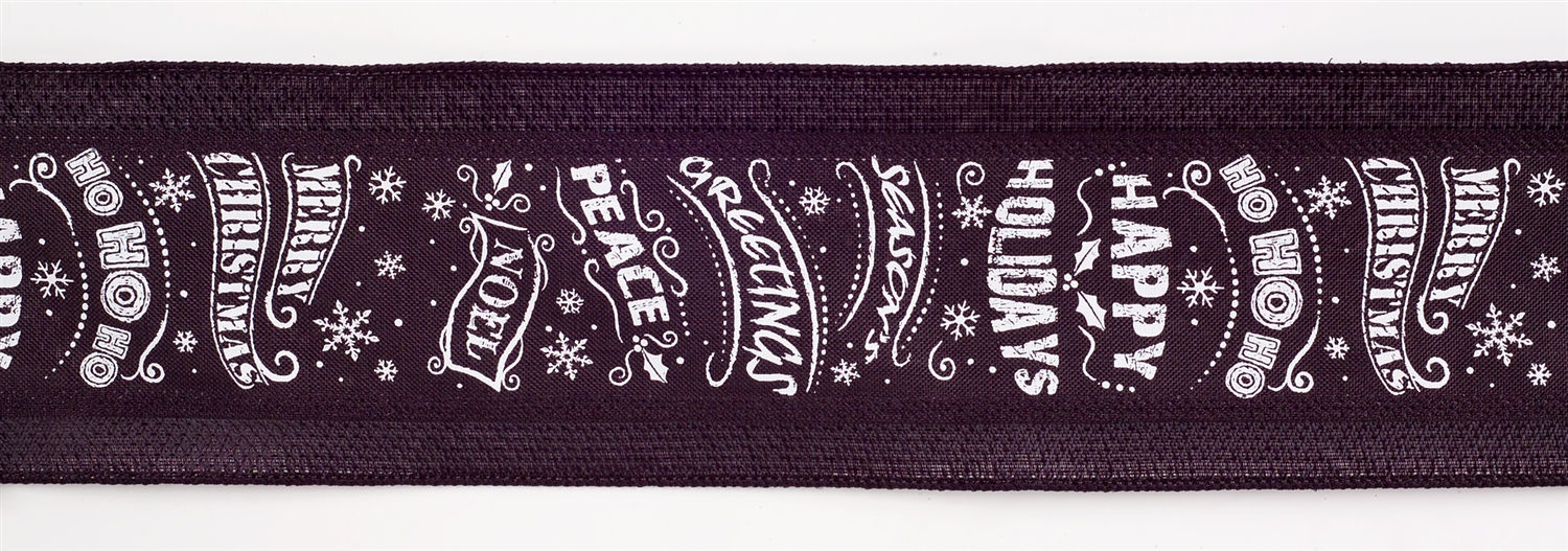 4" X 10 Yds. (3 Rolls) Wired Polyester - White/Burgandy - 4" X 10 Yds.