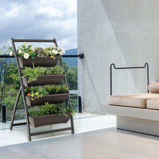 Thumbnail: 4-Tier Vertical Raised Garden Bed with 4 Containers and Drainage Holes