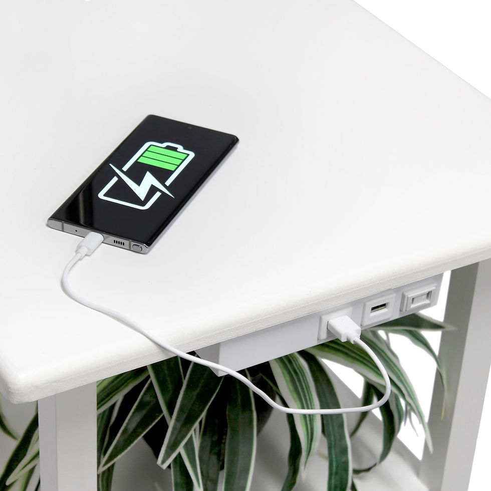 Thumbnail: Modern 2 Tier End Table Floor Lamp with USB Ports and Outlet
