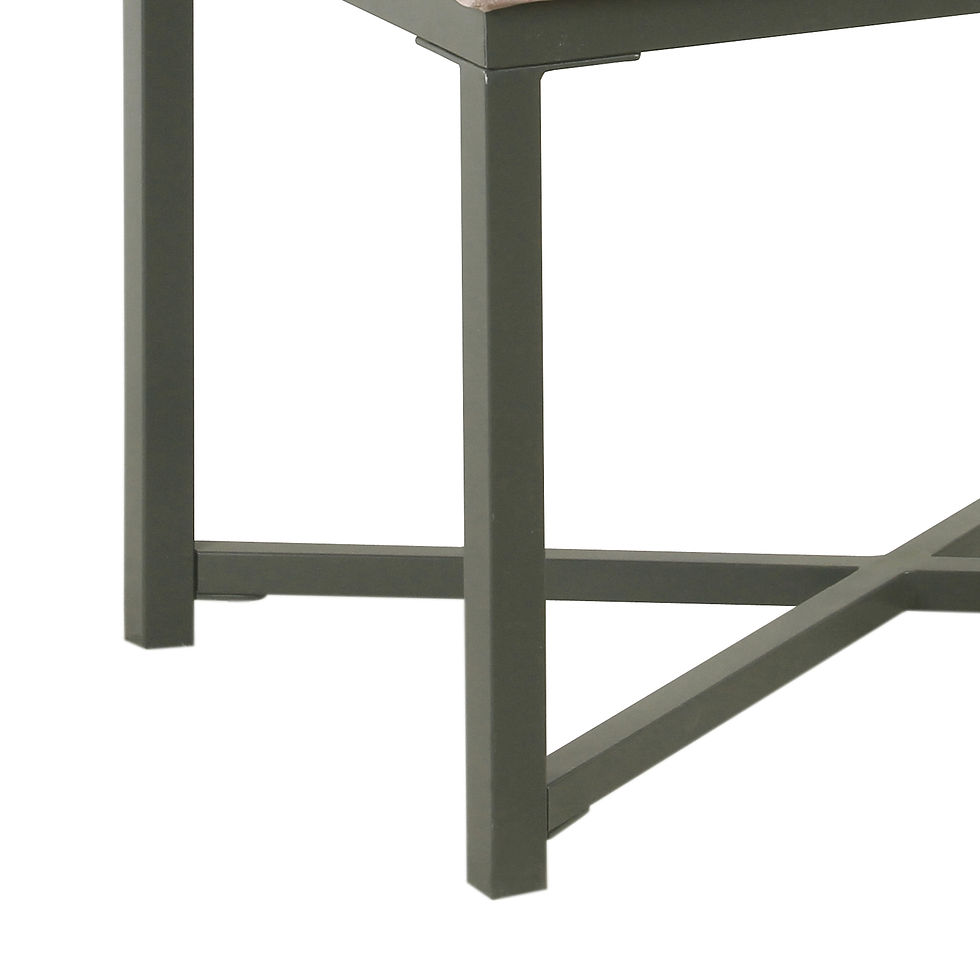 Thumbnail: Metal Framed Ottoman with Button Tufted Velvet Upholstered Seat, Pink and Gray