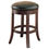 Thumbnail: Round Wooden Counter Height Stool with Upholstered Seat, Brown, Set of 2