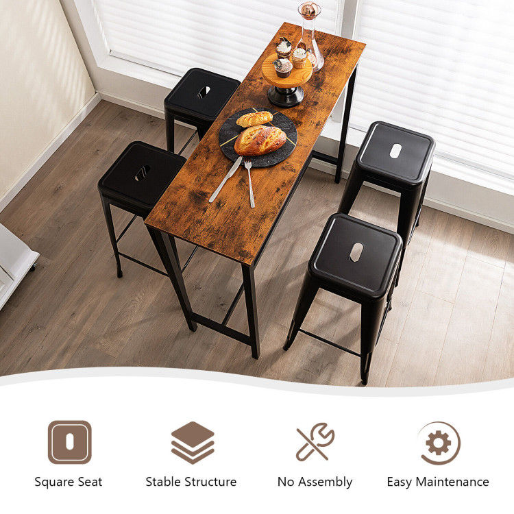 Thumbnail: 30 Inch Bar Stools Set of 4 with Square Seat and Handling Hole