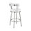 Thumbnail: Swivel Barstool with Curved Design Open Back and Metal Legs, White and Silver
