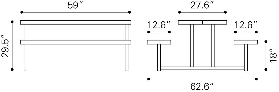 Thumbnail: Cuomo Picnic Table Gray & Silver