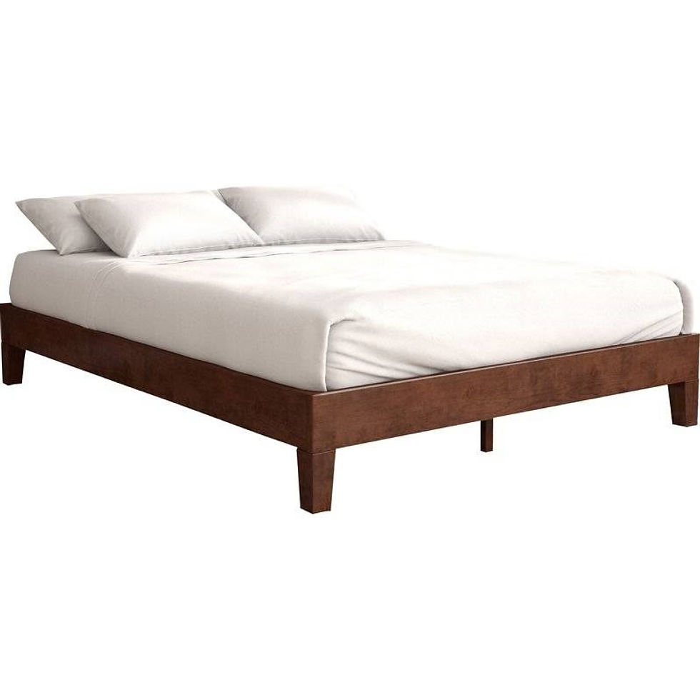 Thumbnail: Queen size Modern Low Profile Solid Wood Platform Bed Frame in Espresso
