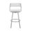 Thumbnail: Lyla 26 Inch Counter Height Stool, Swivel, Faux Leather, White, Silver