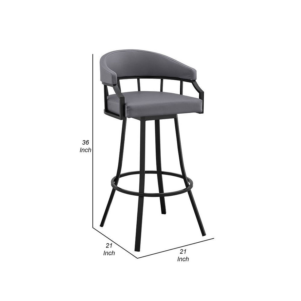 Thumbnail: Mayla 26 Inch Swivel Counter Stool, Black Flared Legs
