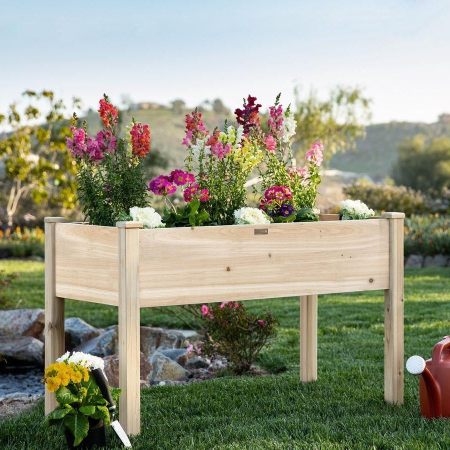 Thumbnail: Farmhouse Wood 48x24x30in Raised Garden Bed Elevated Garden Planter Stand