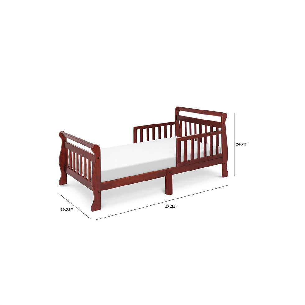 Thumbnail: Cherry Modern Slatted Guard Rails Toddler Sleigh Bed