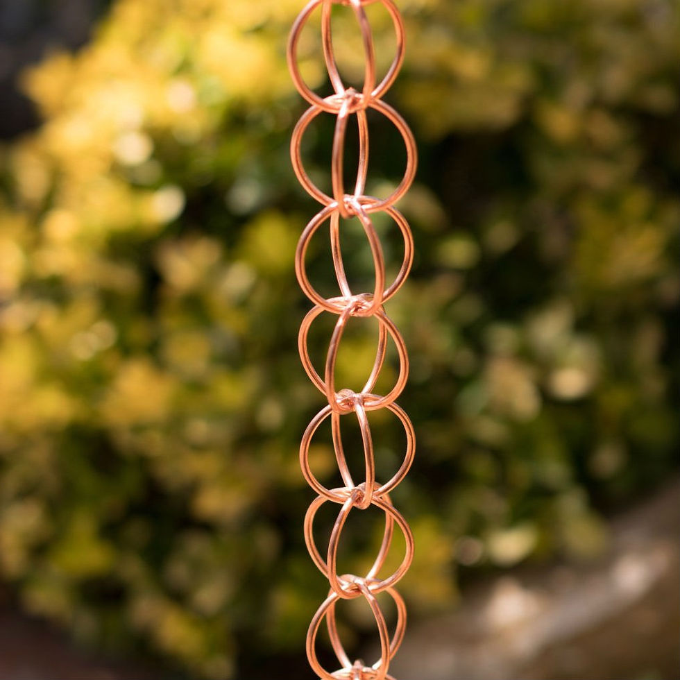 Thumbnail: Pure Copper Rings 8.5-ft Rain Chain Rain Gutter Downspout