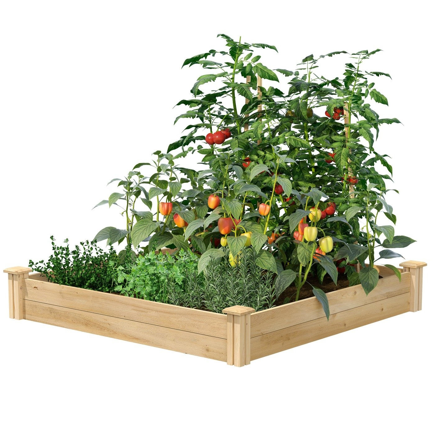 4 ft x 4 ft Cedar Wood Raised Garden Bed