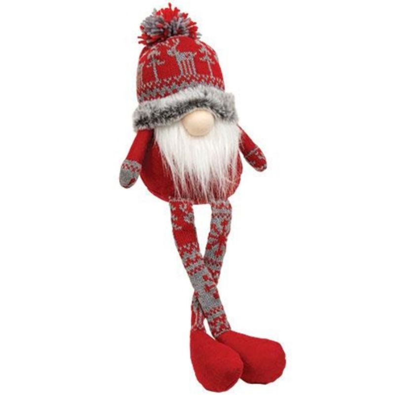 Thumbnail: Nordic Snowflake Beanie Hat Dangle Leg Gnome