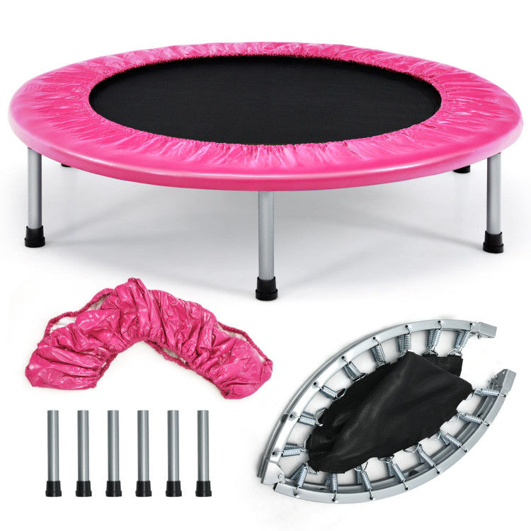 38" Mini Folding Trampoline Portable Leisure Fitness Backboard - 38" x 7.5"