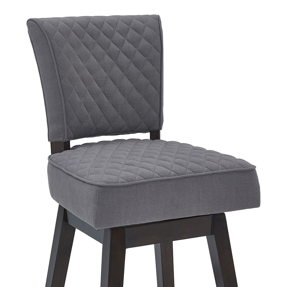 Thumbnail: 31 Inches Diamond Tufted Fabric Padded Swivel Barstool, Gray