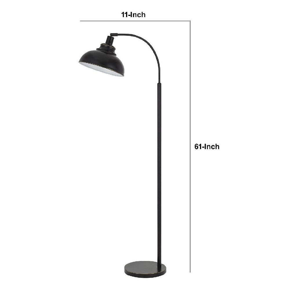 Thumbnail: 61 Inch Adjustable Tall Metal Floor Lamp, Dome Shade