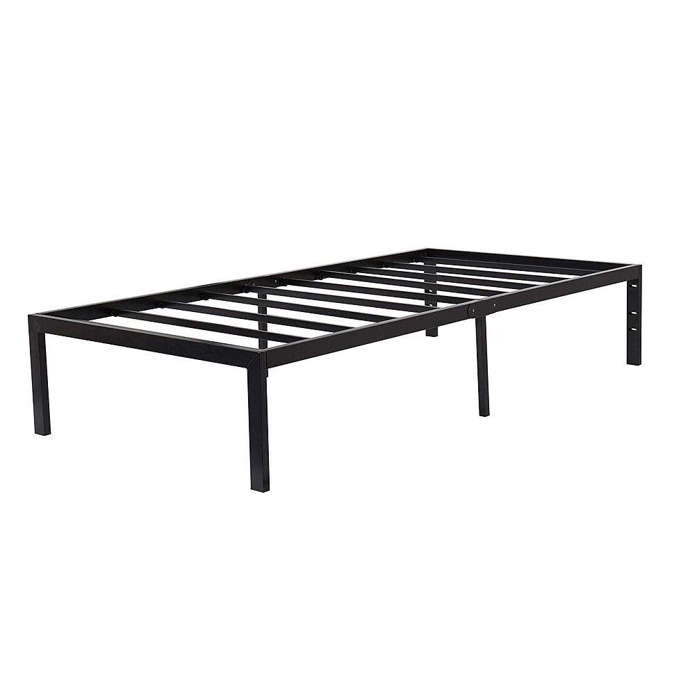 Thumbnail: Twin size Modern Heavy Duty Black Metal Platform Bed Frame