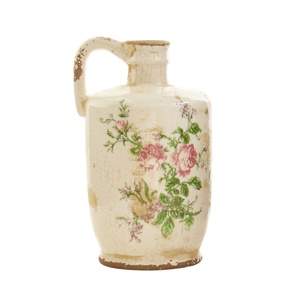 Thumbnail: 10" Tuscan Ceramic Floral Print Pitcher
