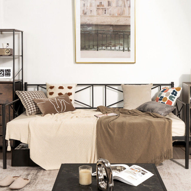 Metal Daybed Frame Twin Size with Slats