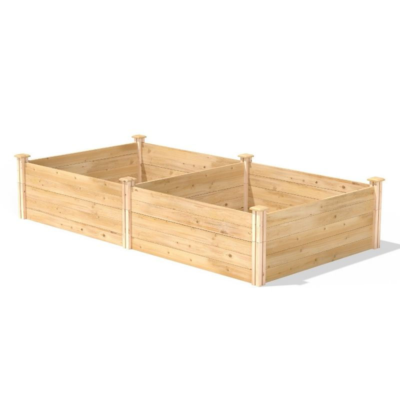 17-inch High Pine Wood Raised Garden Bed 4 ft x 8 ft