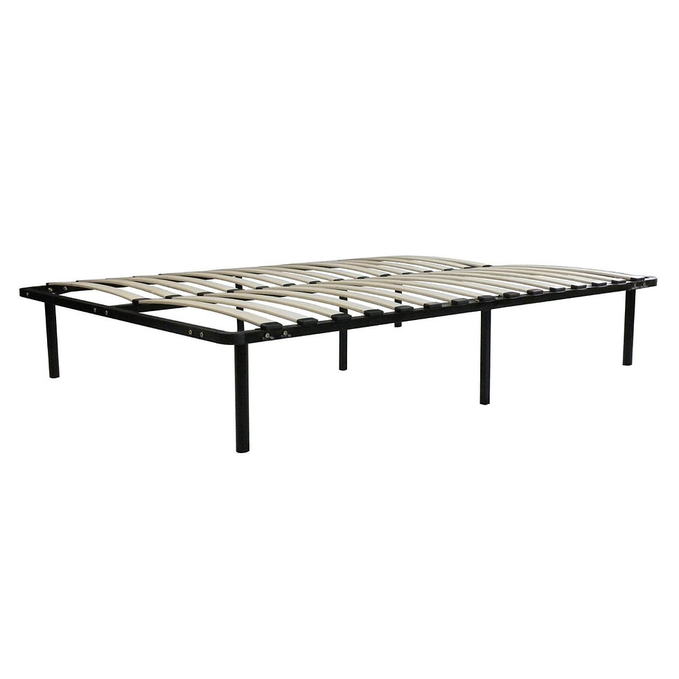 Thumbnail: Queen size Metal Platform Bed Frame with Birch Wood Slats