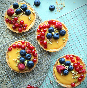 Vegan tartelettes met banketbakkersroom