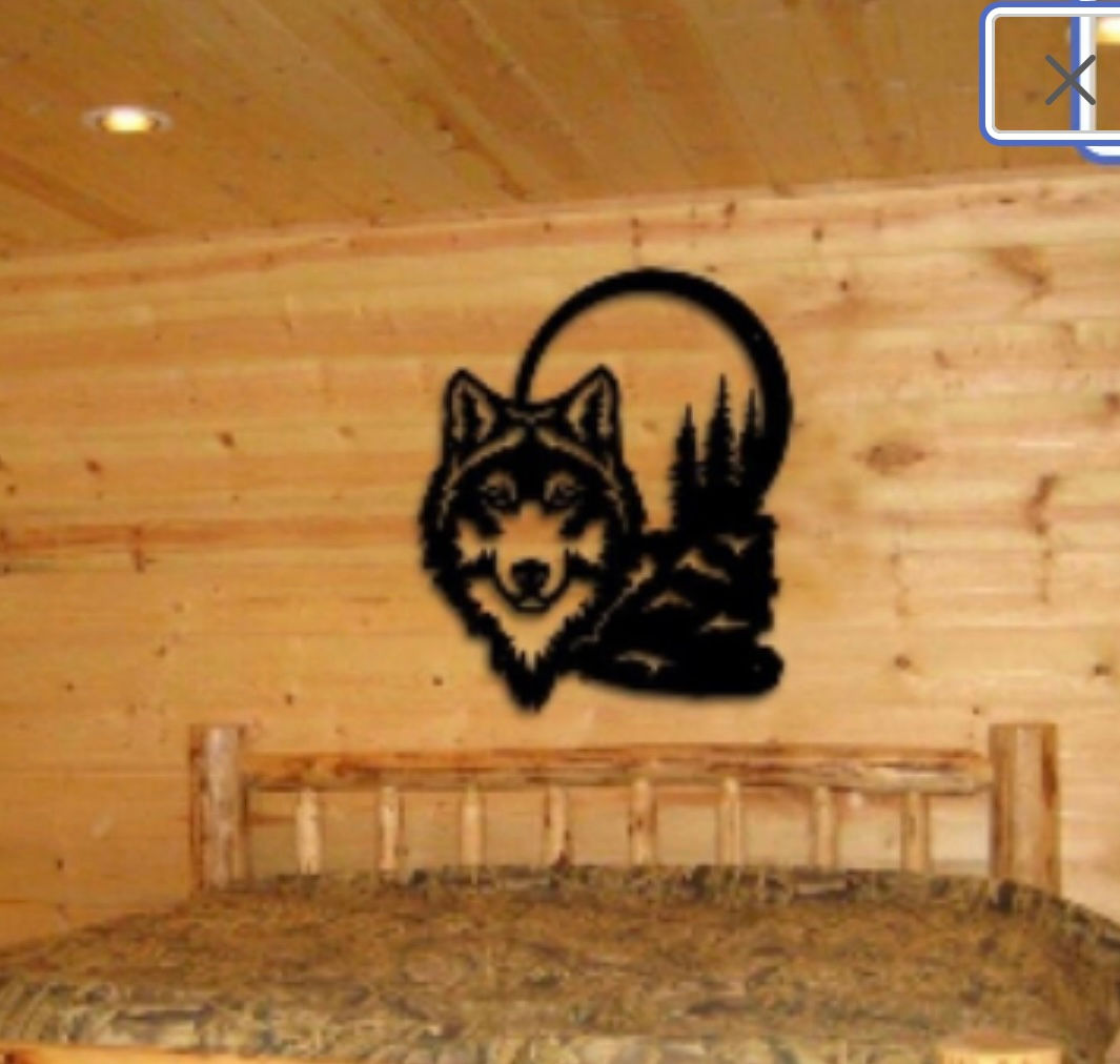 Wolf-rustic mountains sign