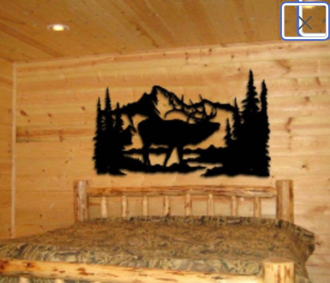 Elk- Mountains - Stream - Rustic Cabin / Lodge Large (30 w