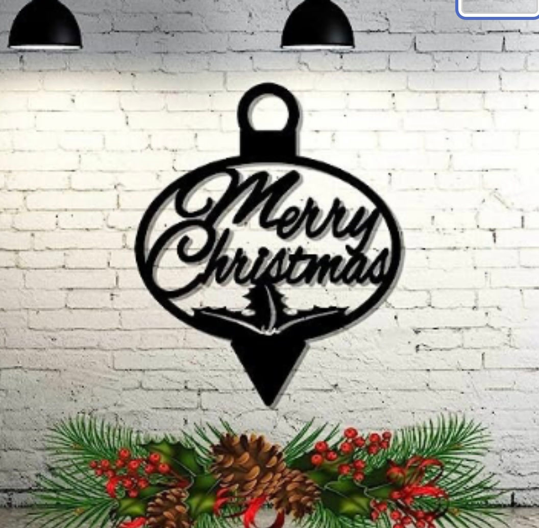 Merry Christmas bulb sign