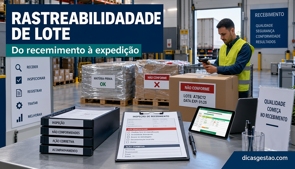 Rastreabilidade de lote do recebimento à expedição