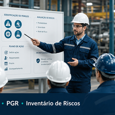 Lista de presença e certificado para treinamento de inventário e avaliação de riscos