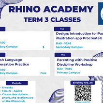 Rhino Academy - Class Schedule and Enrolment link