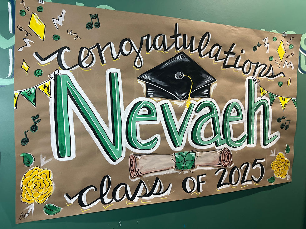 Hand-Painted Graduation Banner Class of 2025 with Cap and Diploma