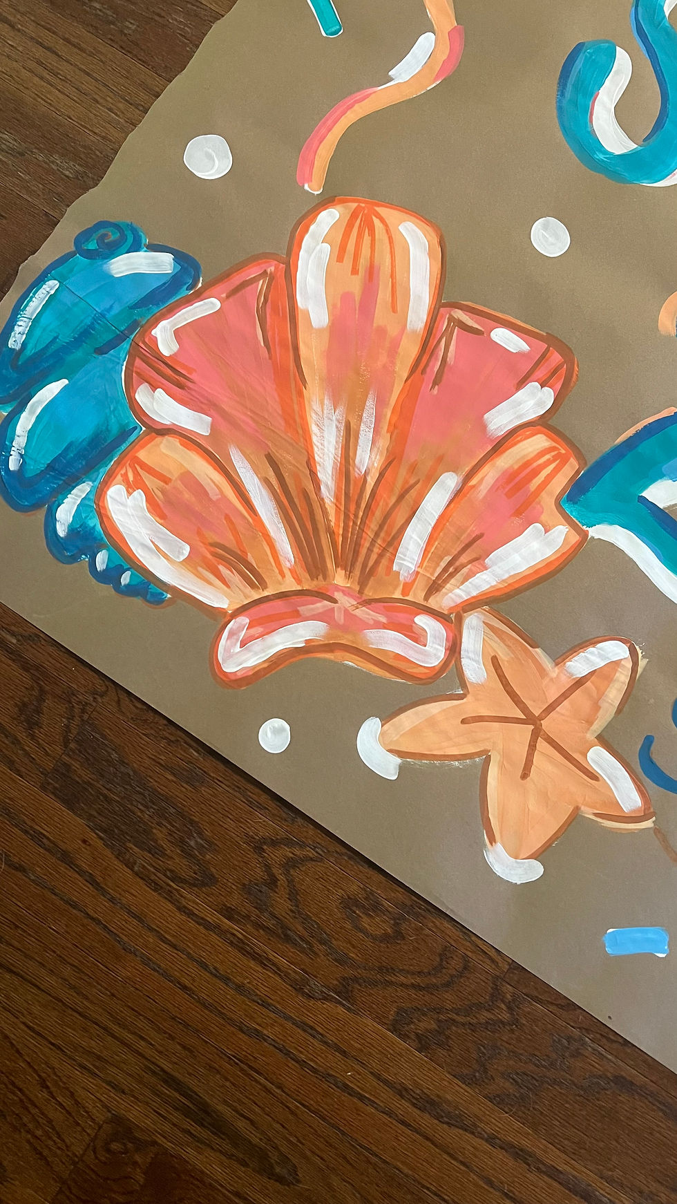 Hand-Painted Beach Weekend Banner with Seashells and Flip Flops