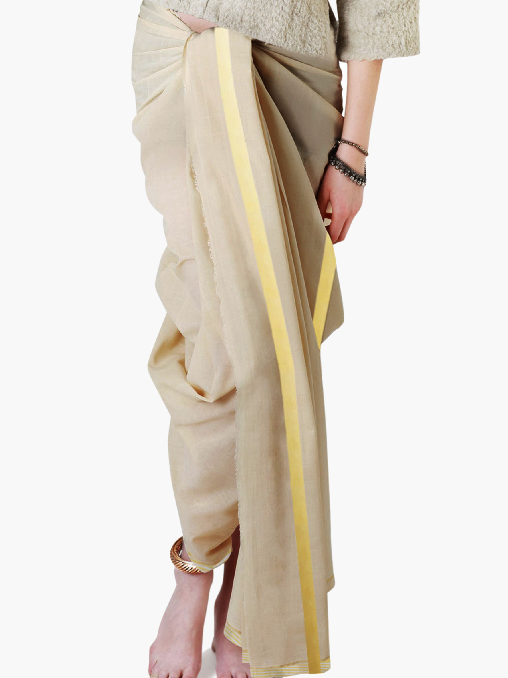 Gold Threaded ( Zari ), Organic Cotton Wraparound