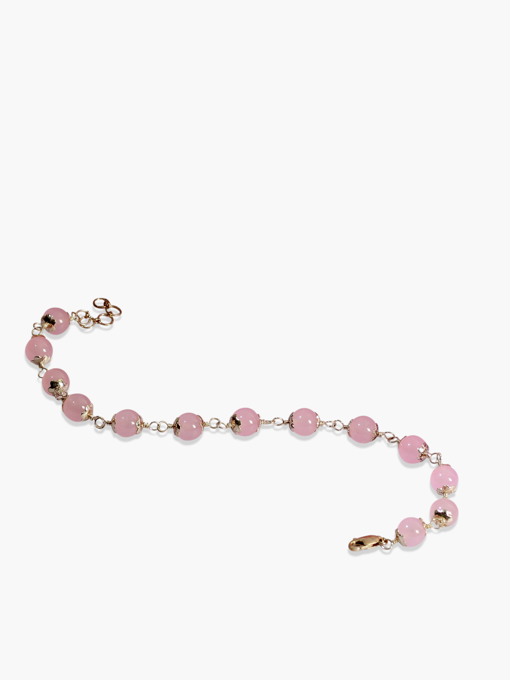 Japa Yoga : Japa Mala/Prayer Beads, Rose Quartz in Sterling Silver