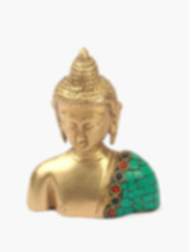 Tibetan Buddha in Bell Metal & Semi Precious Stones