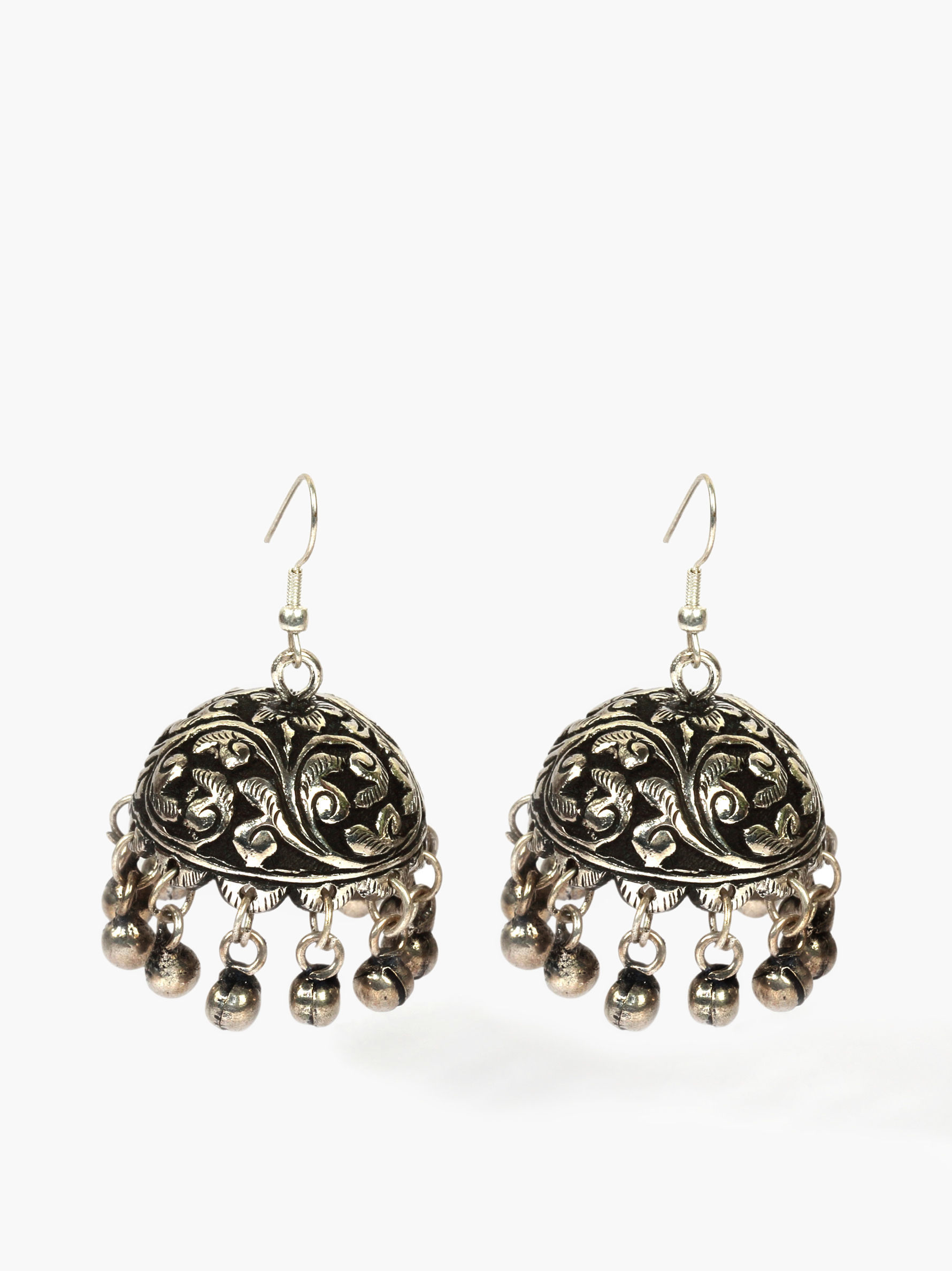 Princess Earrings, Handmade Jewelry in Oxidized German Silver