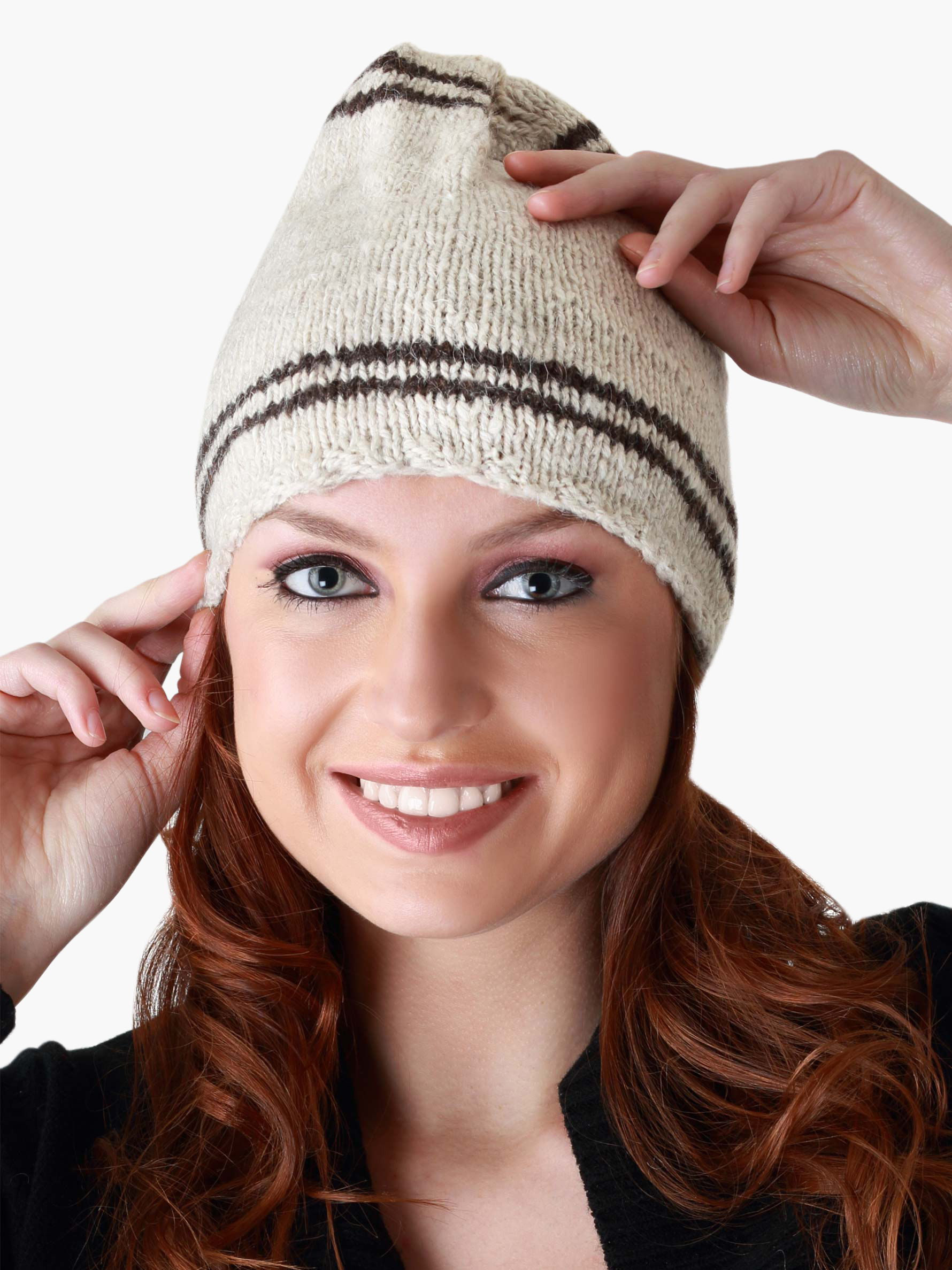 Pure Sheep Wool Hand Knitted, Home-wood Caps