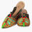 Thumbnail: Hand-stitched Embroidered Slip-Ons with Pom Poms in Pure Leather