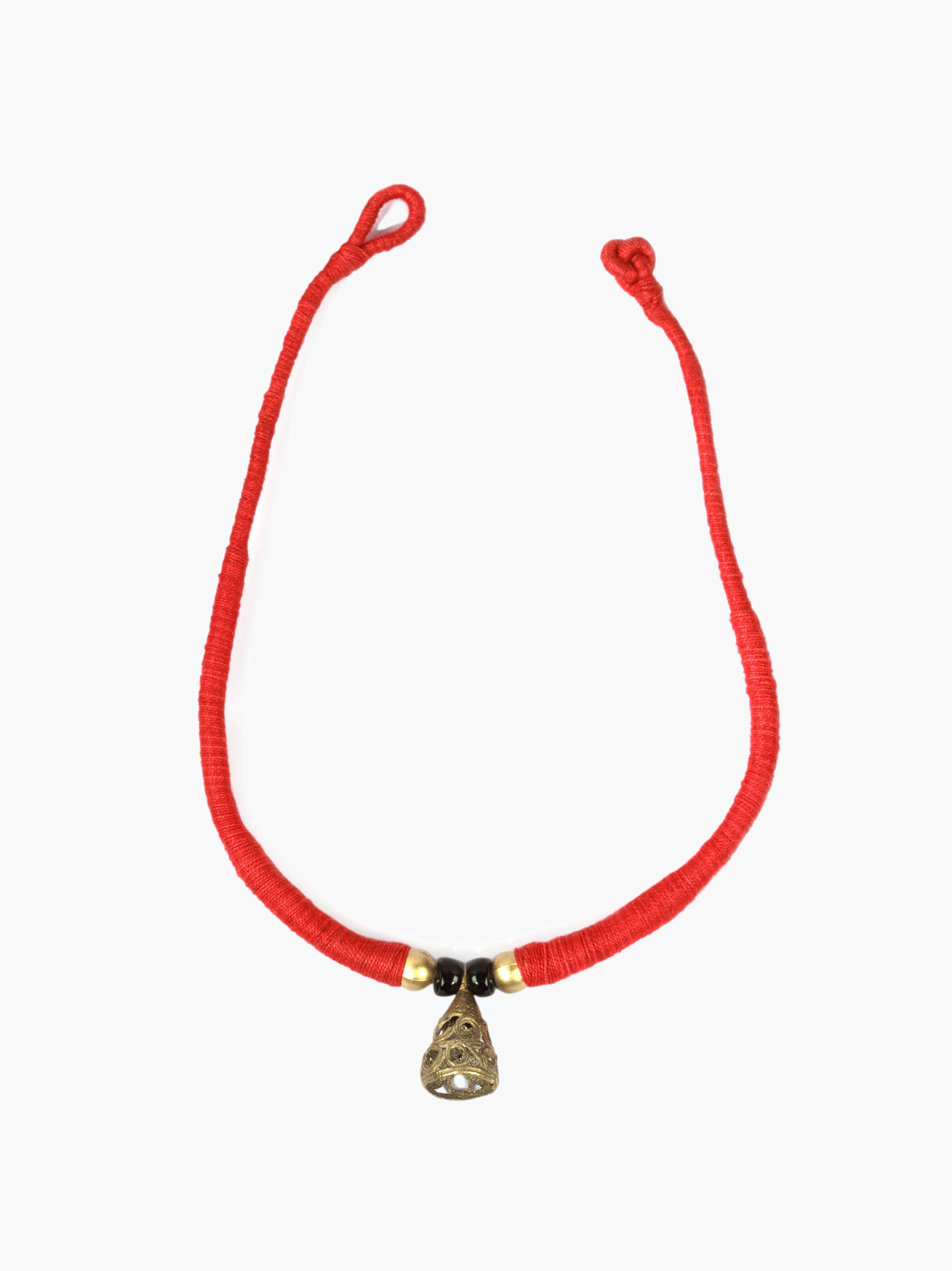Recycled Copper & Brass, Red Bell Necklace