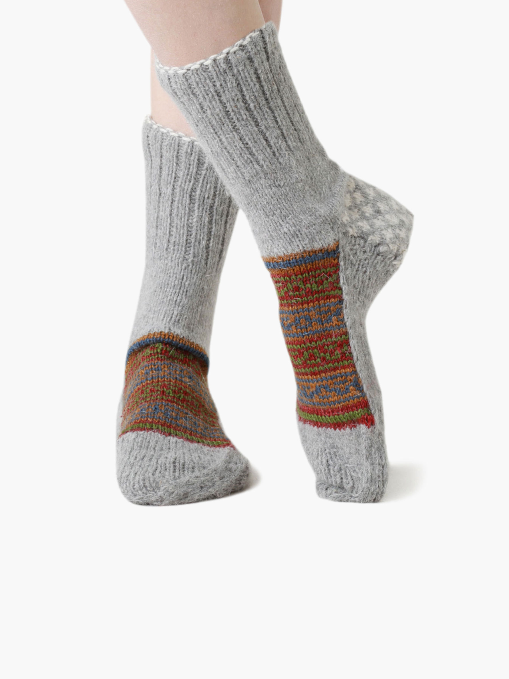 Handknitted Angora Soft & Warm Socks in Pure Rabbit Wool,  Red, Blue & Green