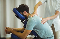 man in massage chair 