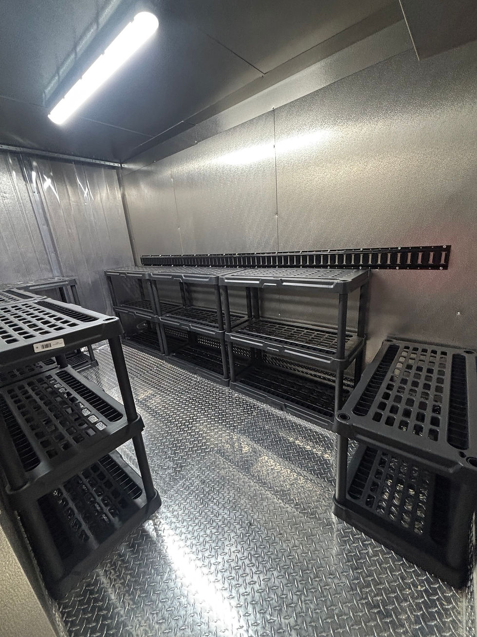 Clean interior of a mobile cold storage unit