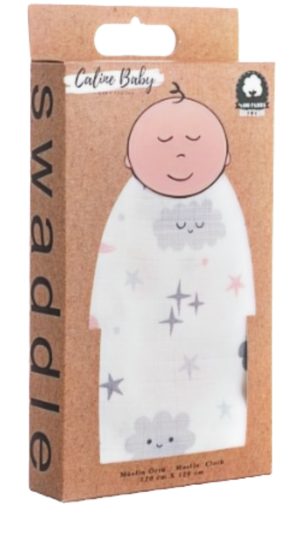 White Colour Swaddles with Patterns-Cloudy-Grey