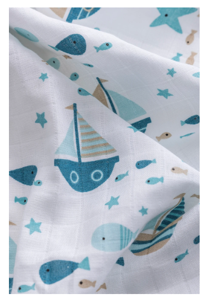 White Colour Swaddles with Patterns-Boat-Blue-2.png