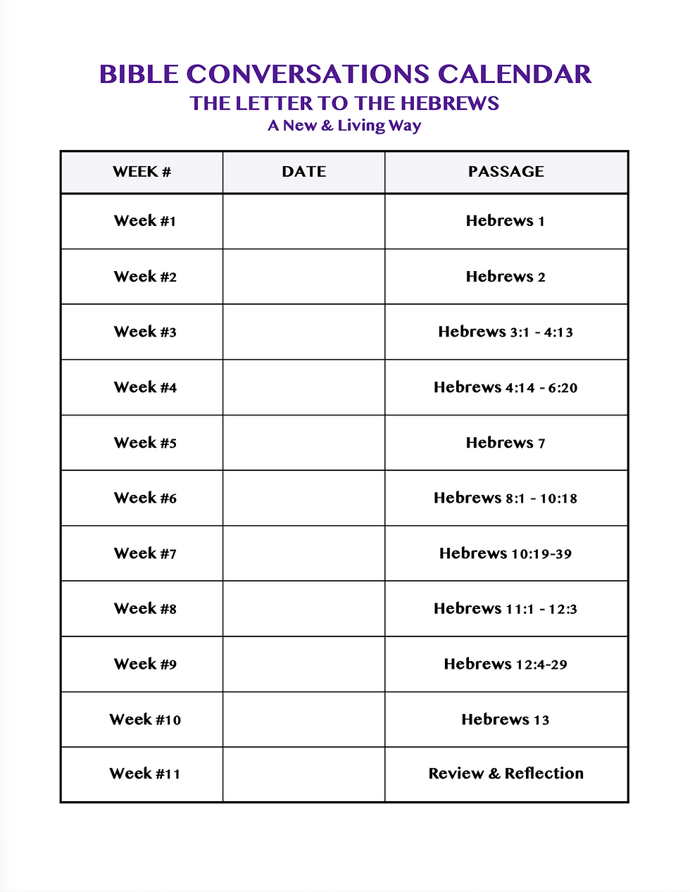 Thumbnail: Letter to the Hebrews Study Calendar
